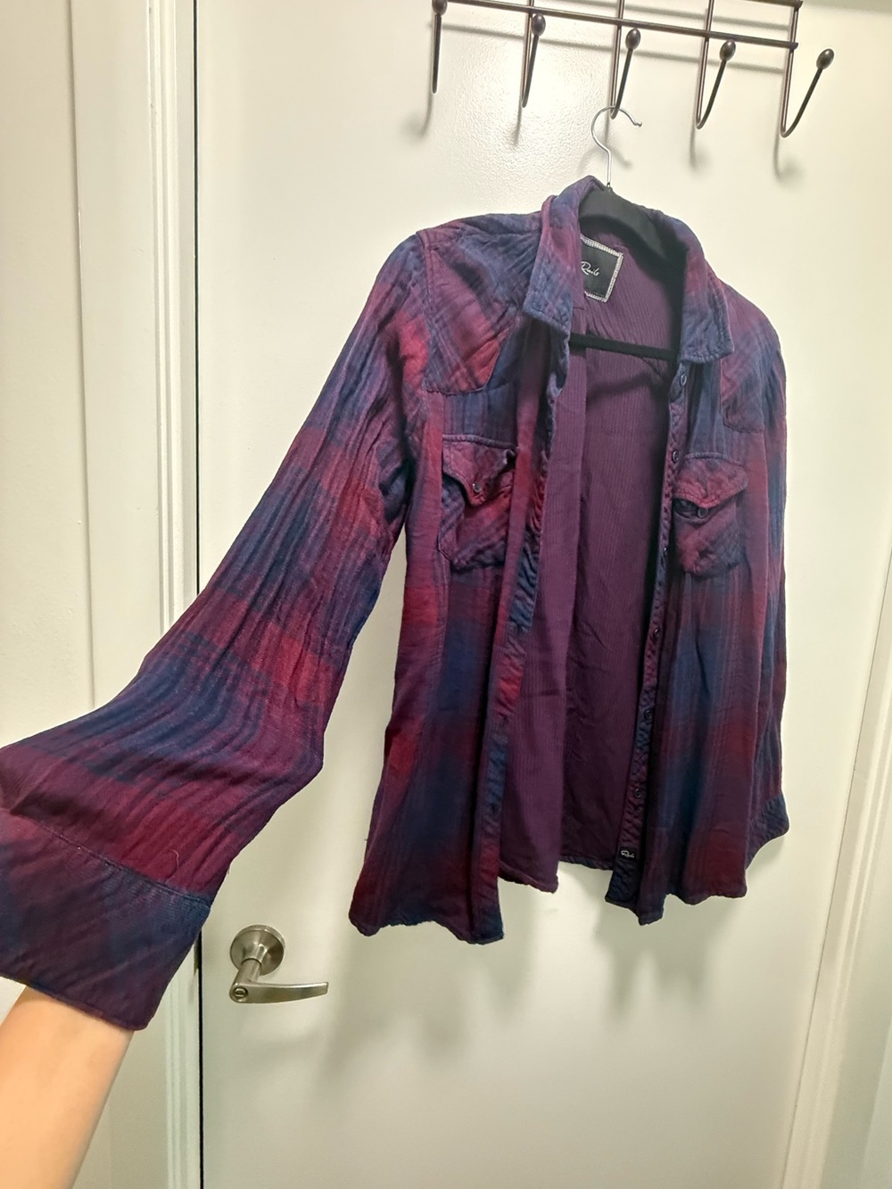 Rails Hunter Plaid Button Down Double Lauered Shirt Size L